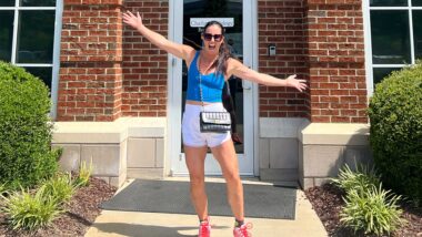 Emily Breeze Watson photographed smiling outside Charlotte Radiology